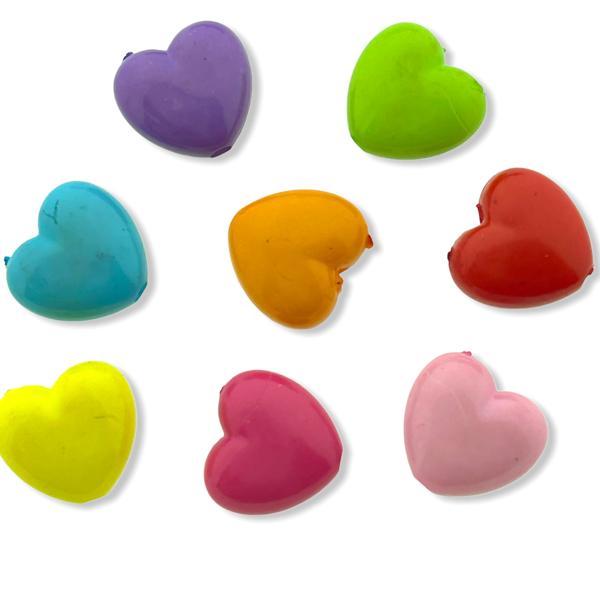 Acryl hartjes ♥︎ Multicolor 10x11mm - 60 stuks-Kraaltjes van Renate