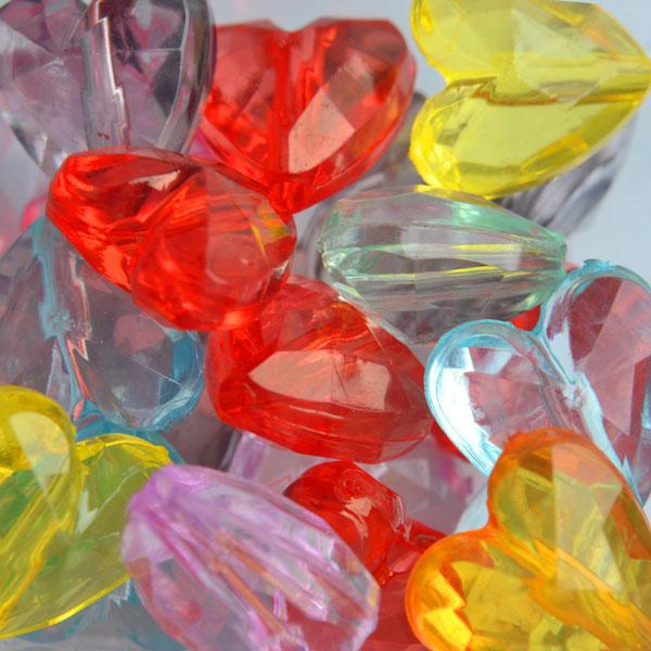 Acryl hartjes Multicolor 12mm - 22 stuks-Kraaltjes van Renate