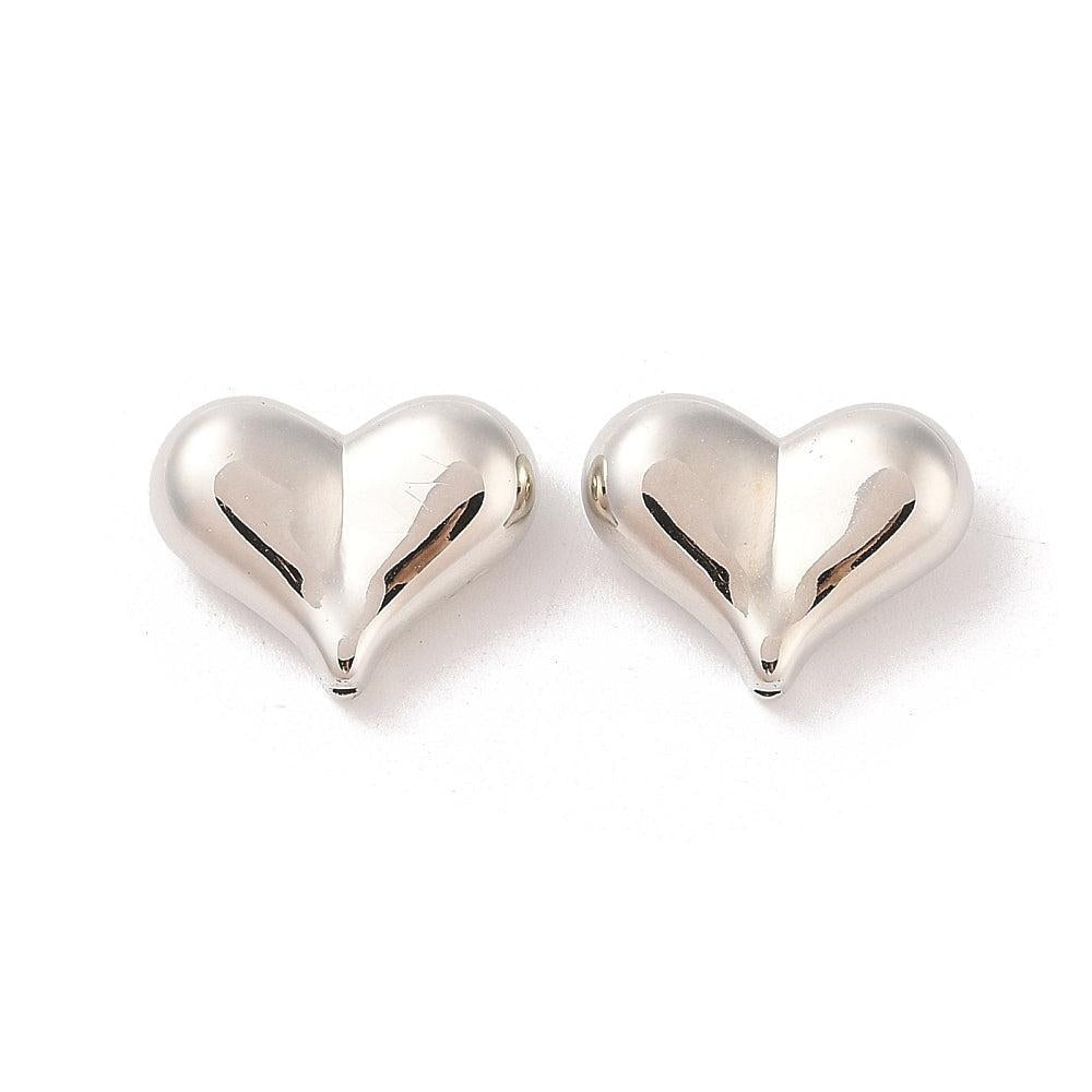 Acryl hartjes Zilver 22mm - per stuk-Kralen-Kraaltjes van Renate