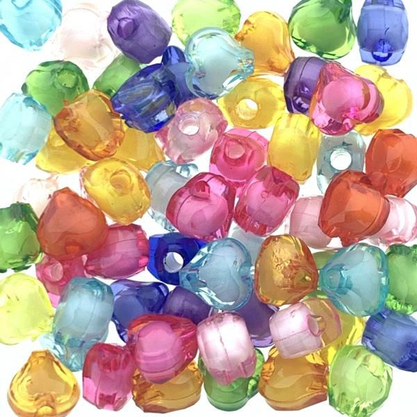 Acryl hartjes facet mix 8mm - 100 stuks-Kraaltjes van Renate