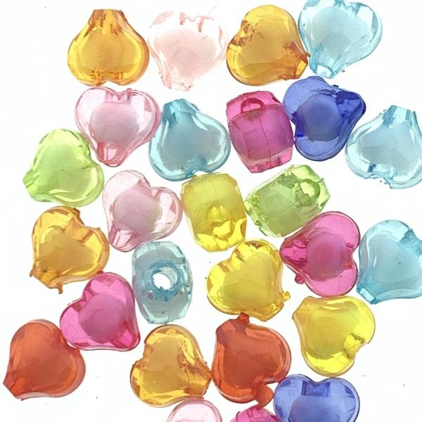 Acryl hartjes facet mix 8mm - 100 stuks-Kraaltjes van Renate