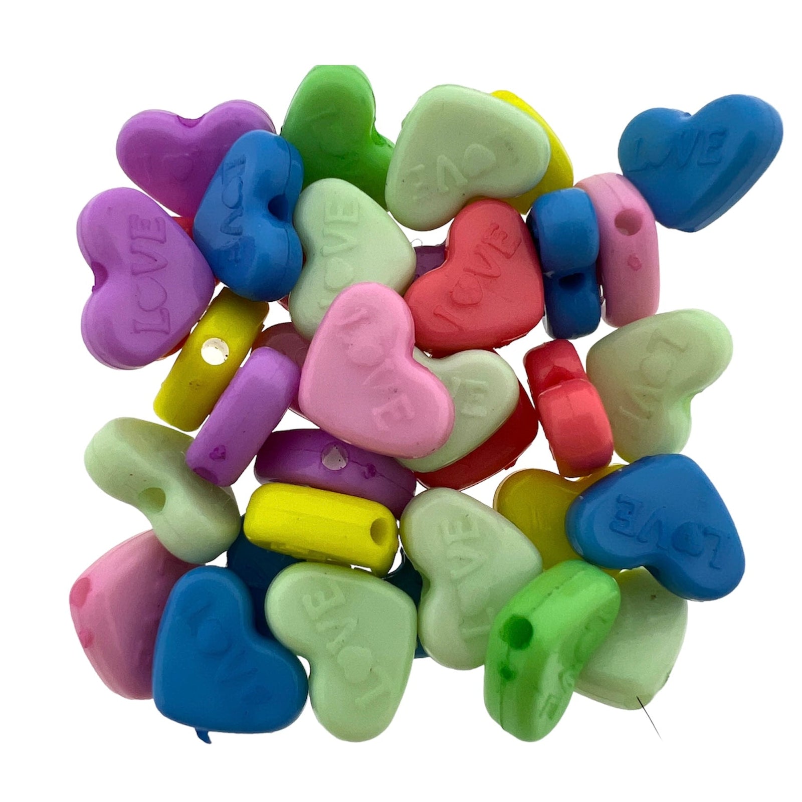 Acryl hartjes gekleurd 10x13.5x4.5mm- 35 stuks-Kralen-Kraaltjes van Renate