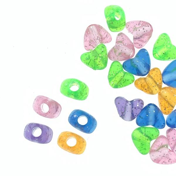Acryl hartjes glitter mix 9x11mm - 50 stuks-Kraaltjes van Renate