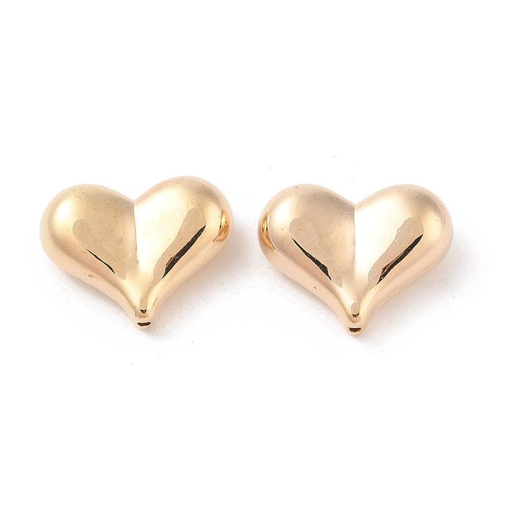 Acryl hartjes goud 22mm - per stuk-Kralen-Kraaltjes van Renate