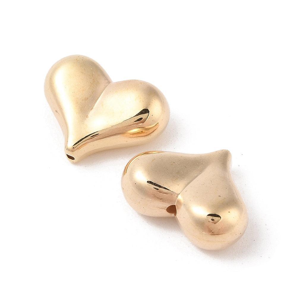 Acryl hartjes goud 22mm - per stuk-Kralen-Kraaltjes van Renate