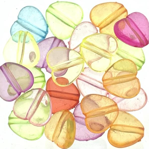 Acryl hartjes jelly mix 12mm - 45 stuks-Kraaltjes van Renate