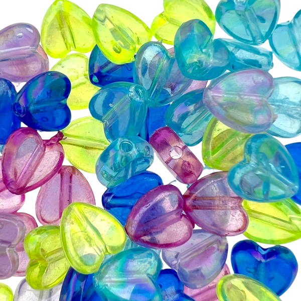 Acryl hartjes kralen mix AB 8mm -50 stuks-Kralen-Kraaltjes van Renate
