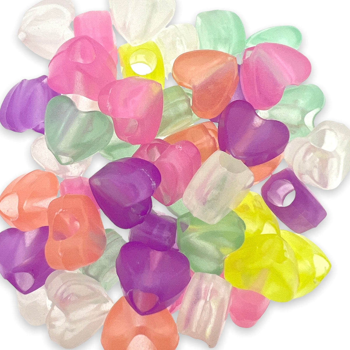 Acryl hartjes mix 8,5mm - 40 stuks-Kralen-Kraaltjes van Renate