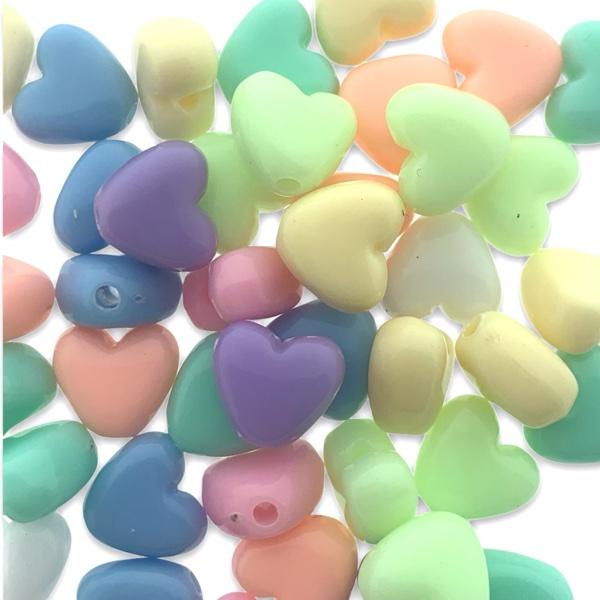 Acryl hartjes multicolour 10mm - 45 stuks-Kraaltjes van Renate
