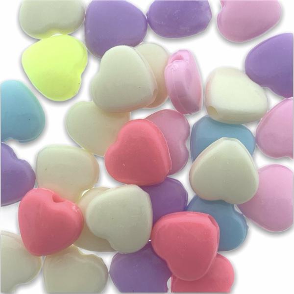 Acryl hartjes multicolour 11x12mm - 30 stuks-Kraaltjes van Renate