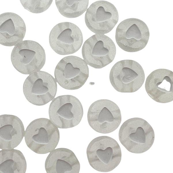 Acryl hartjes rond ♥︎ Wit 7mm - 20 stuks-Kralen-Kraaltjes van Renate