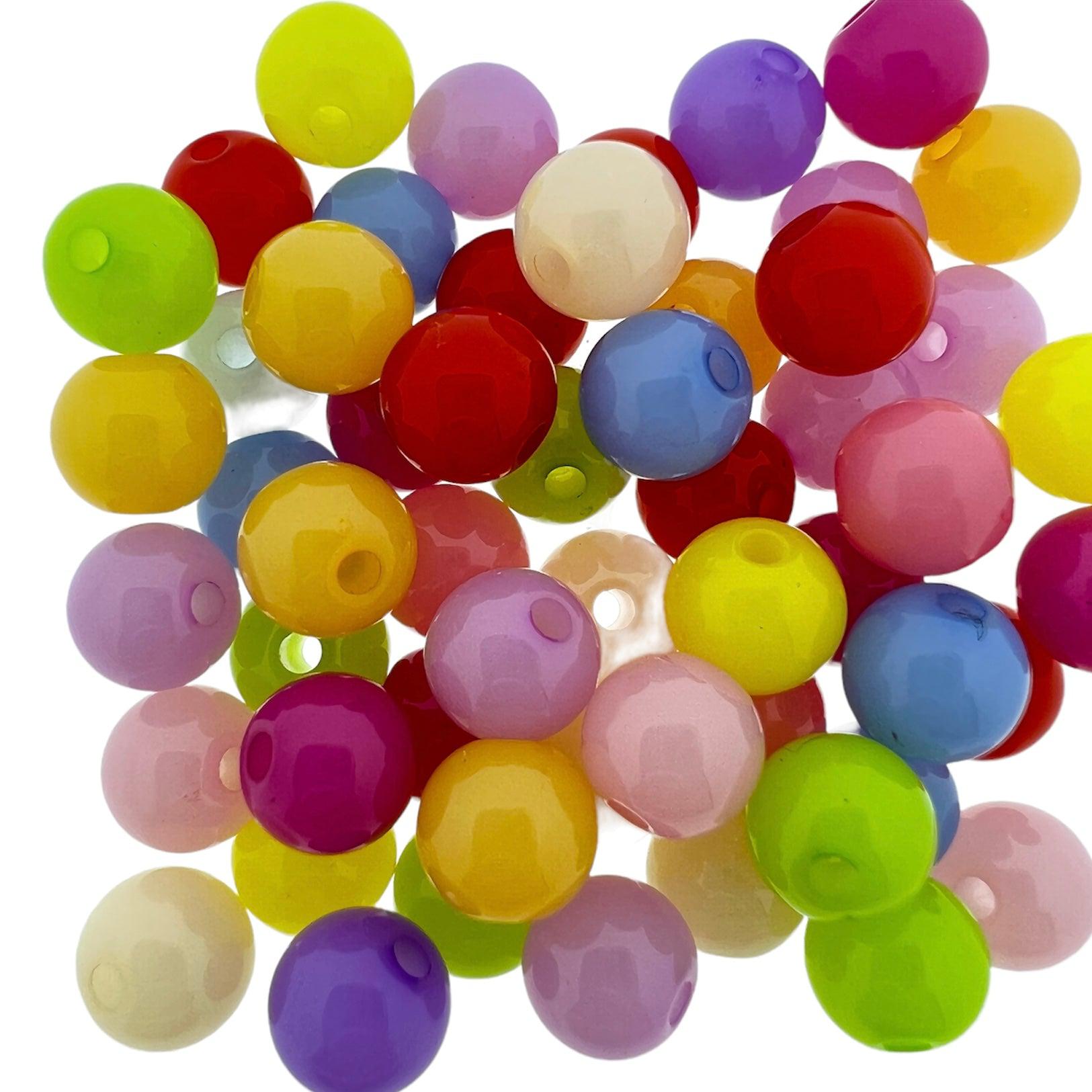Acryl jellybeads gekleurd 8mm- 55 stuks-Kralen-Kraaltjes van Renate