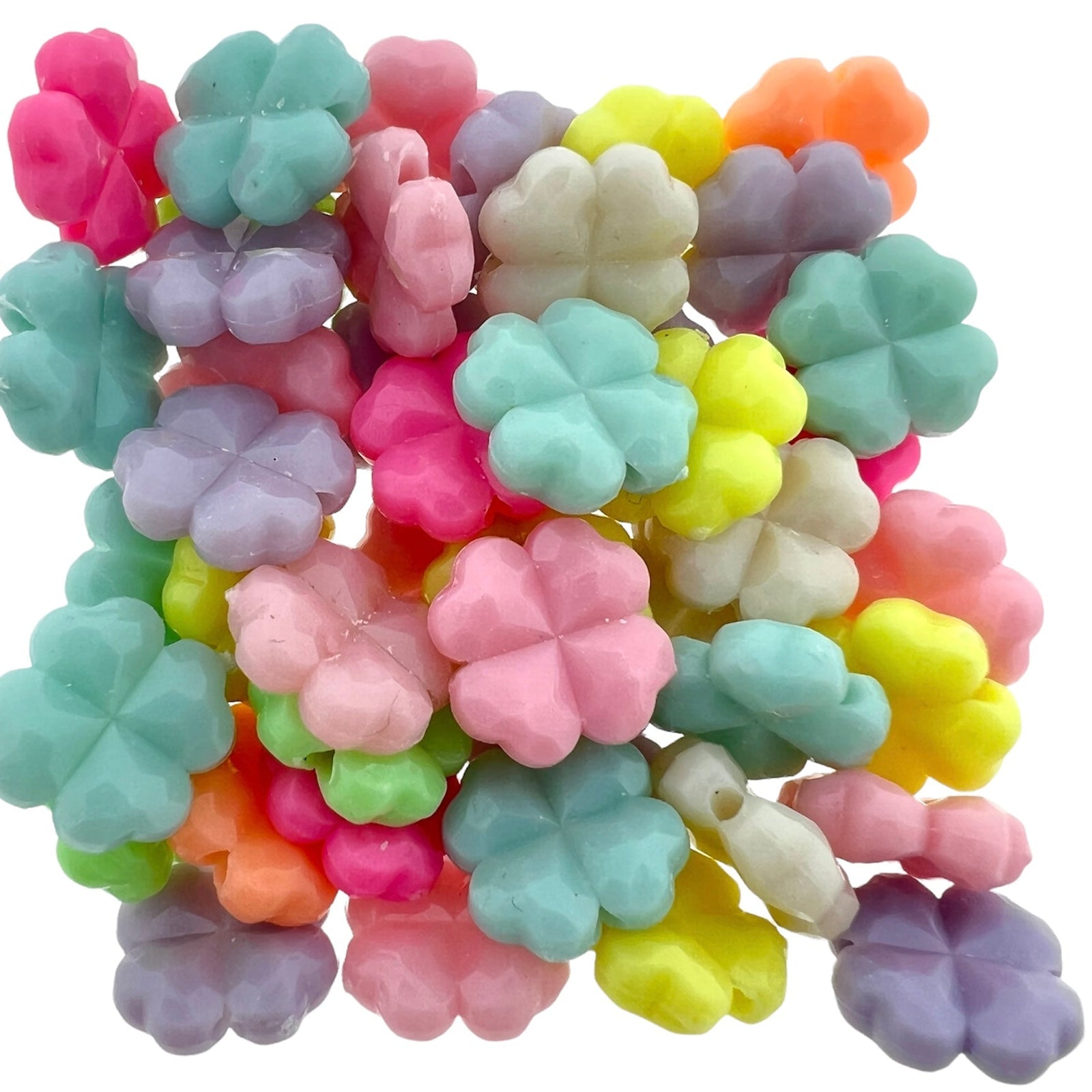 Acryl klaver mix 11mm - 45 stuks-Kralen-Kraaltjes van Renate