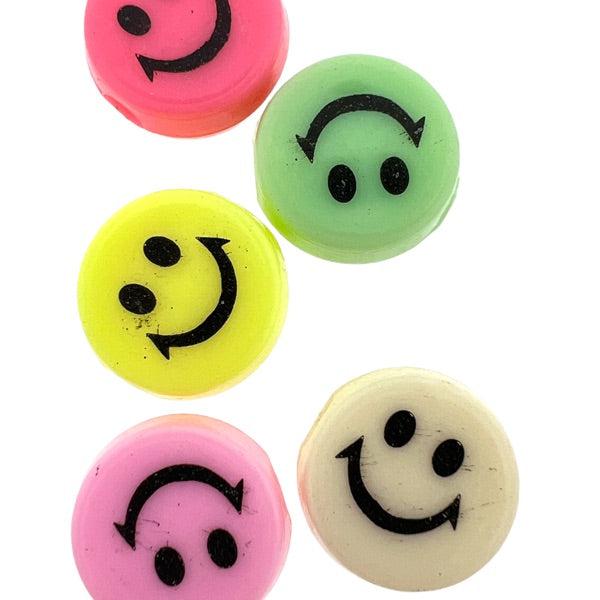 Acryl kleur smiley kralen 8mm - 10 stuks-Kralen-Kraaltjes van Renate