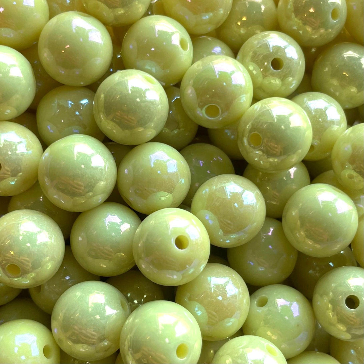 Acryl kraal AB glans 13mm Butter Yellow - per stuk-Kralen-Kraaltjes van Renate