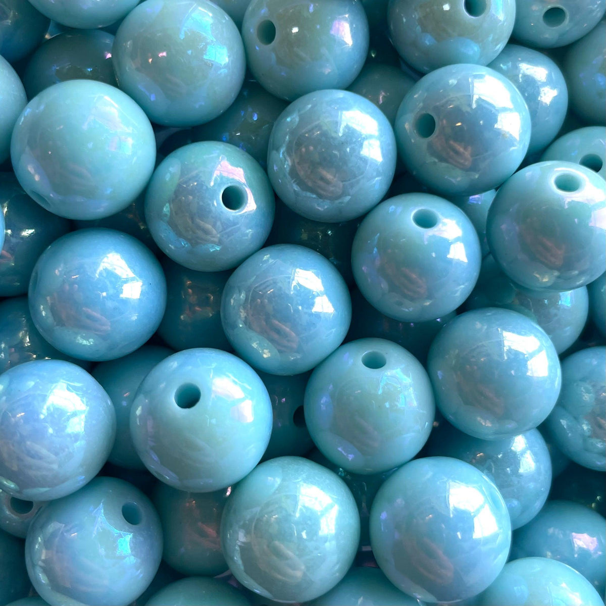 Acryl kraal AB glans 13mm Licht Blauw - per stuk-Kralen-Kraaltjes van Renate