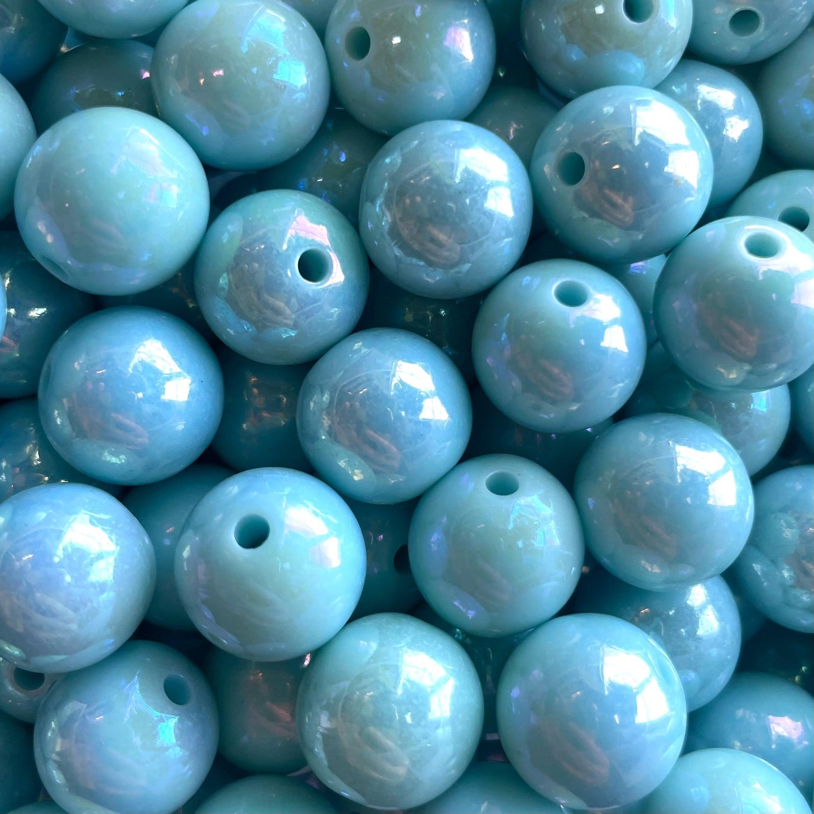 Acryl kraal AB glans 13mm Licht Blauw - per stuk-Kralen-Kraaltjes van Renate