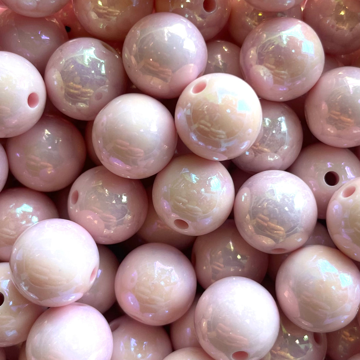 Acryl kraal AB glans 13mm Licht Roze - per stuk-Kralen-Kraaltjes van Renate