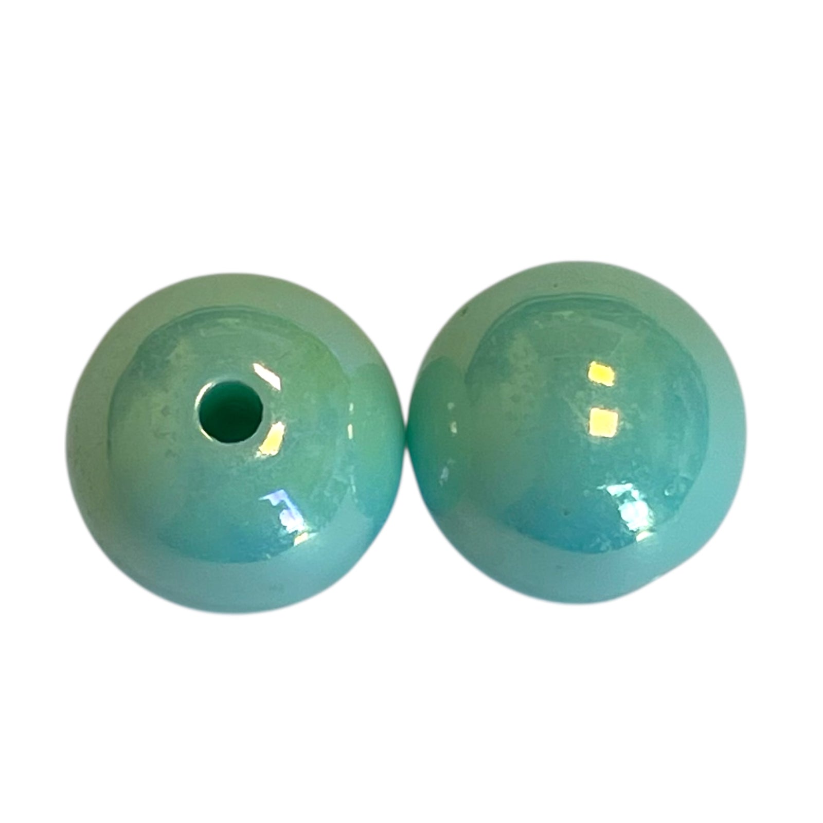 Acryl kraal AB glans 13mm Licht Turquoise - per stuk-Kralen-Kraaltjes van Renate