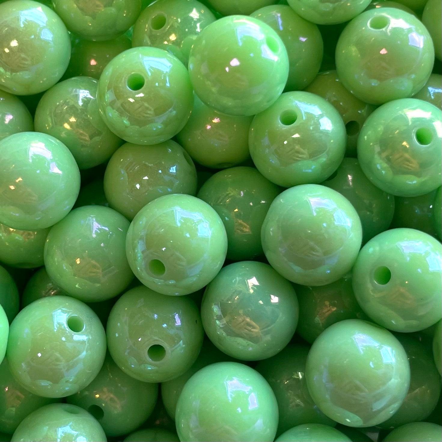 Acryl kraal AB glans 13mm Lime Groen - per stuk-Kralen-Kraaltjes van Renate