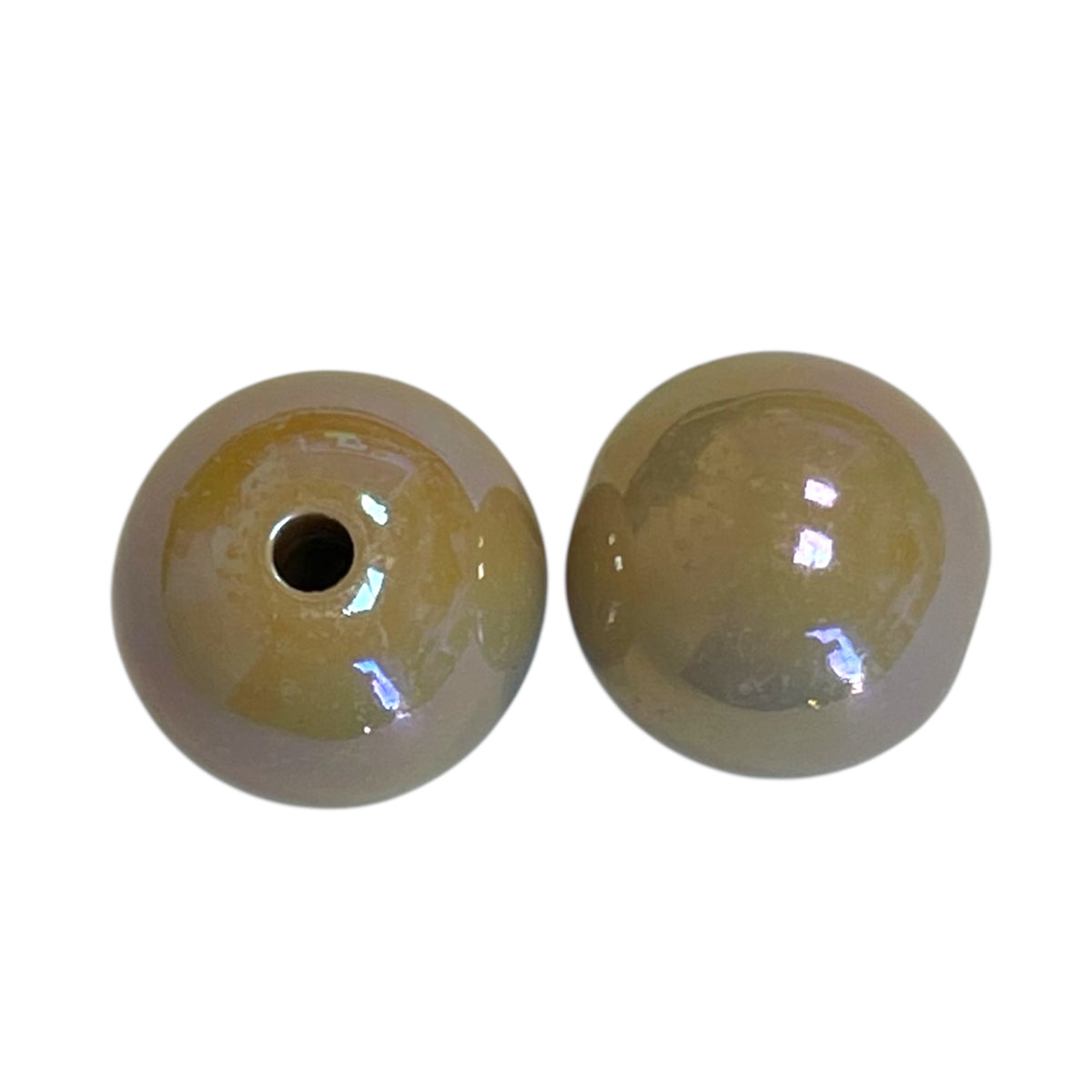 Acryl kraal AB glans 13mm Taupe - per stuk-Kralen-Kraaltjes van Renate