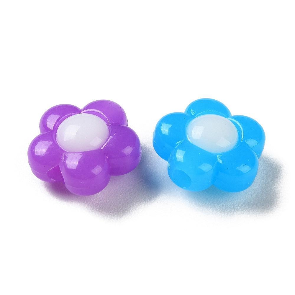 Acryl kraal Bloem multicolor 16mm - per 8 stuks-Kralen-Kraaltjes van Renate