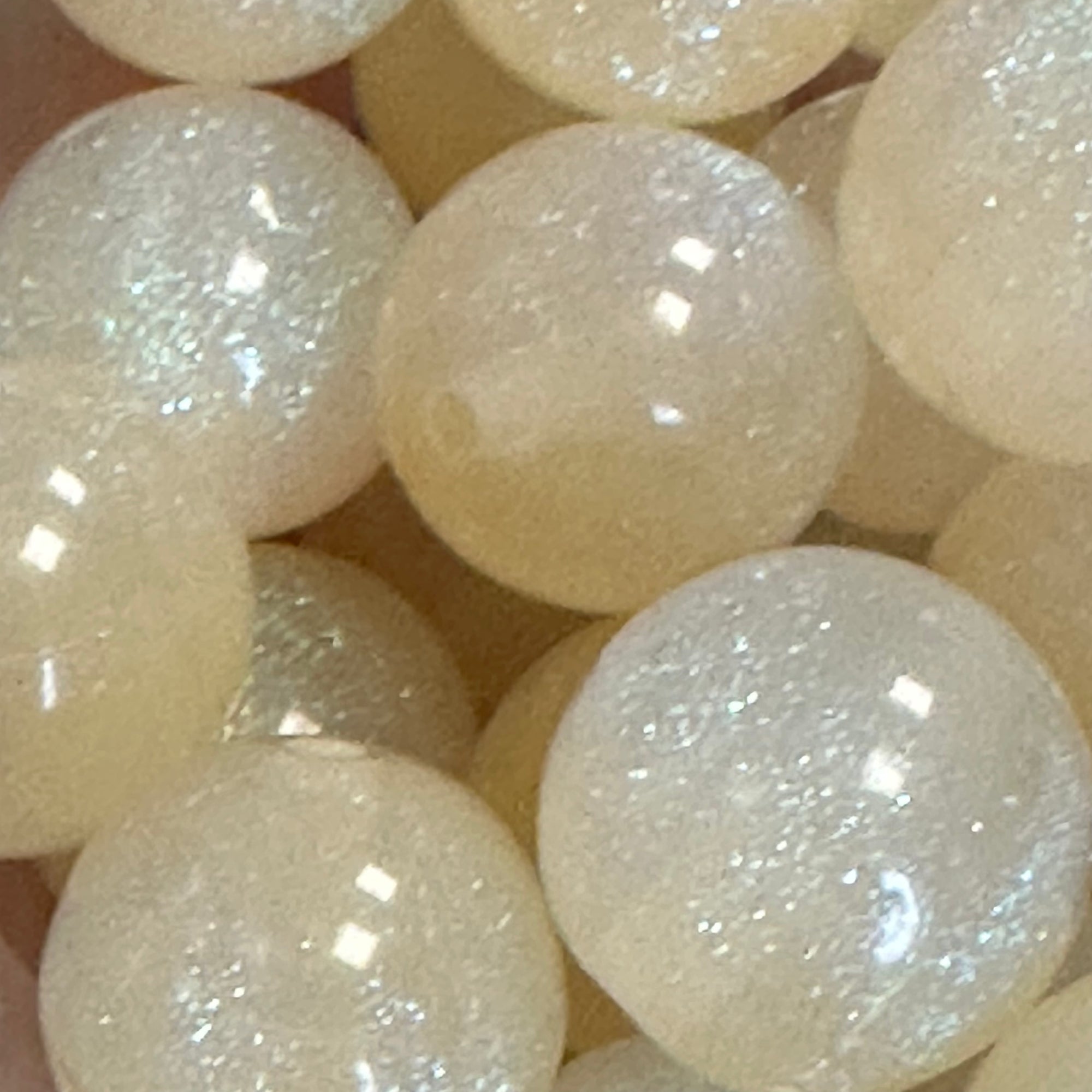 Acryl kraal Glitter Creme 16mm - per stuk-Kralen-Kraaltjes van Renate