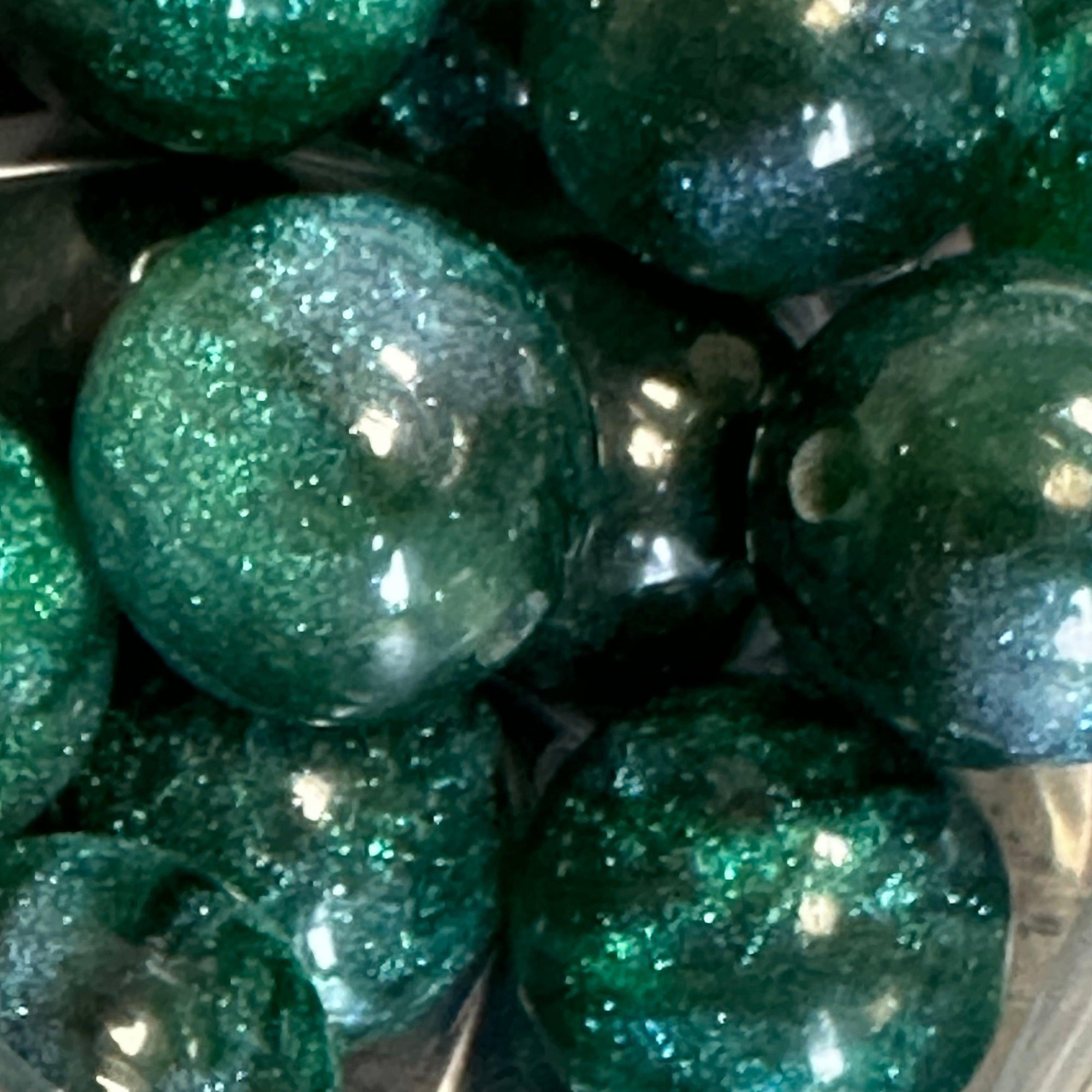 Acryl kraal Glitter Donker Groen 16mm - per stuk-Kralen-Kraaltjes van Renate