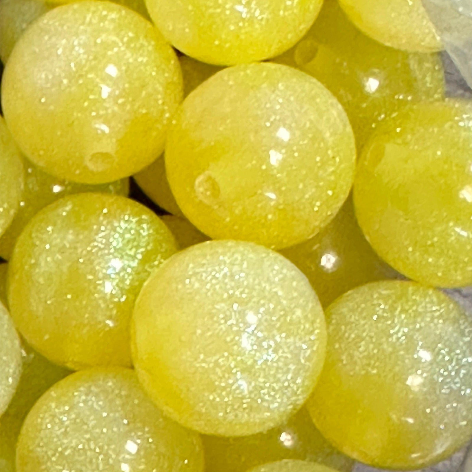 Acryl kraal Glitter Geel 16mm - per stuk-Kralen-Kraaltjes van Renate