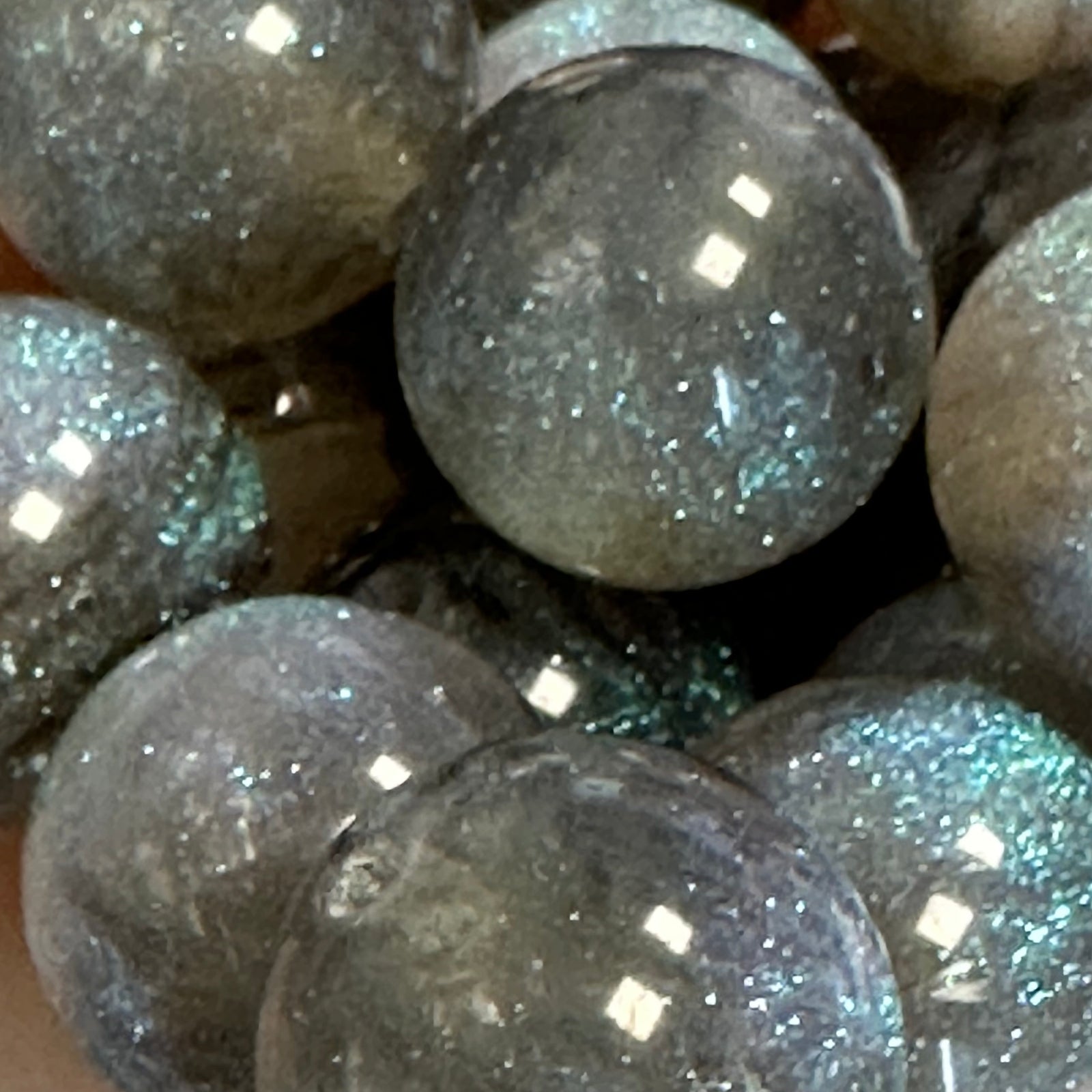 Acryl kraal Glitter Grijs 16mm - per stuk-Kralen-Kraaltjes van Renate