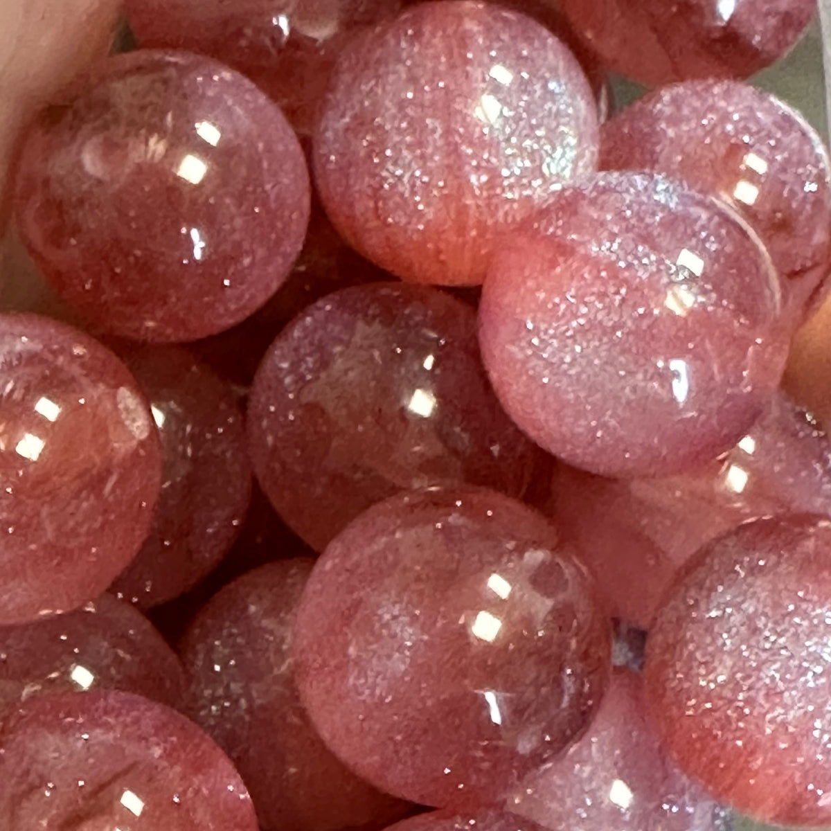 Acryl kraal Glitter Hot Pink 16mm - per stuk-Kralen-Kraaltjes van Renate