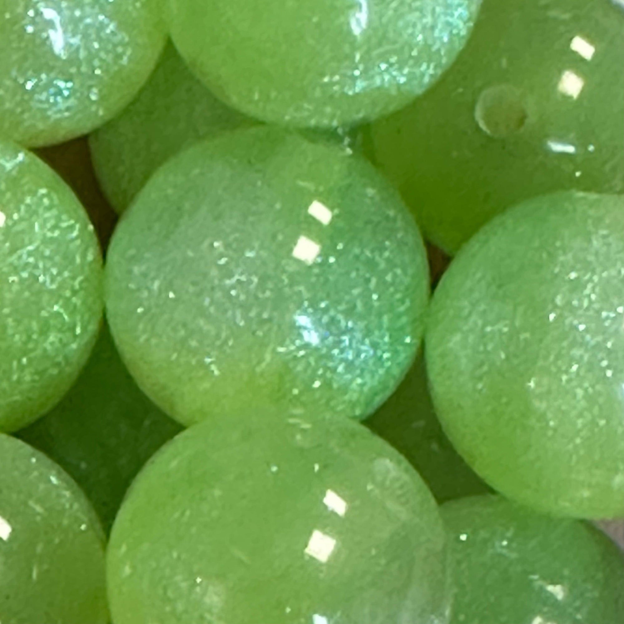 Acryl kraal Glitter Licht Groen 16mm - per stuk-Kralen-Kraaltjes van Renate