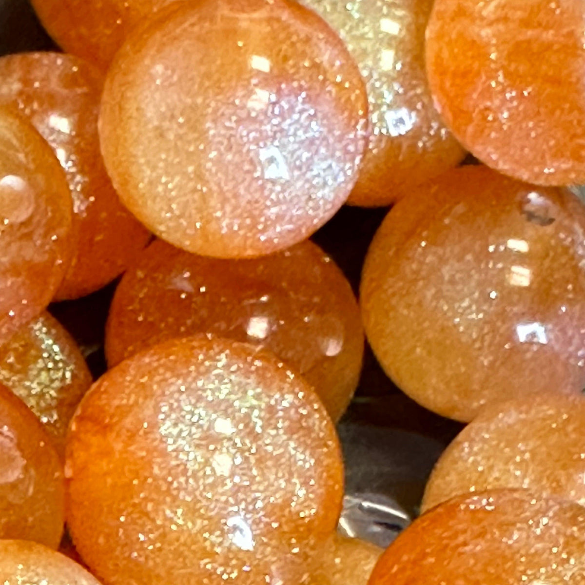 Acryl kraal Glitter Oranje 6mm - per stuk-Kralen-Kraaltjes van Renate