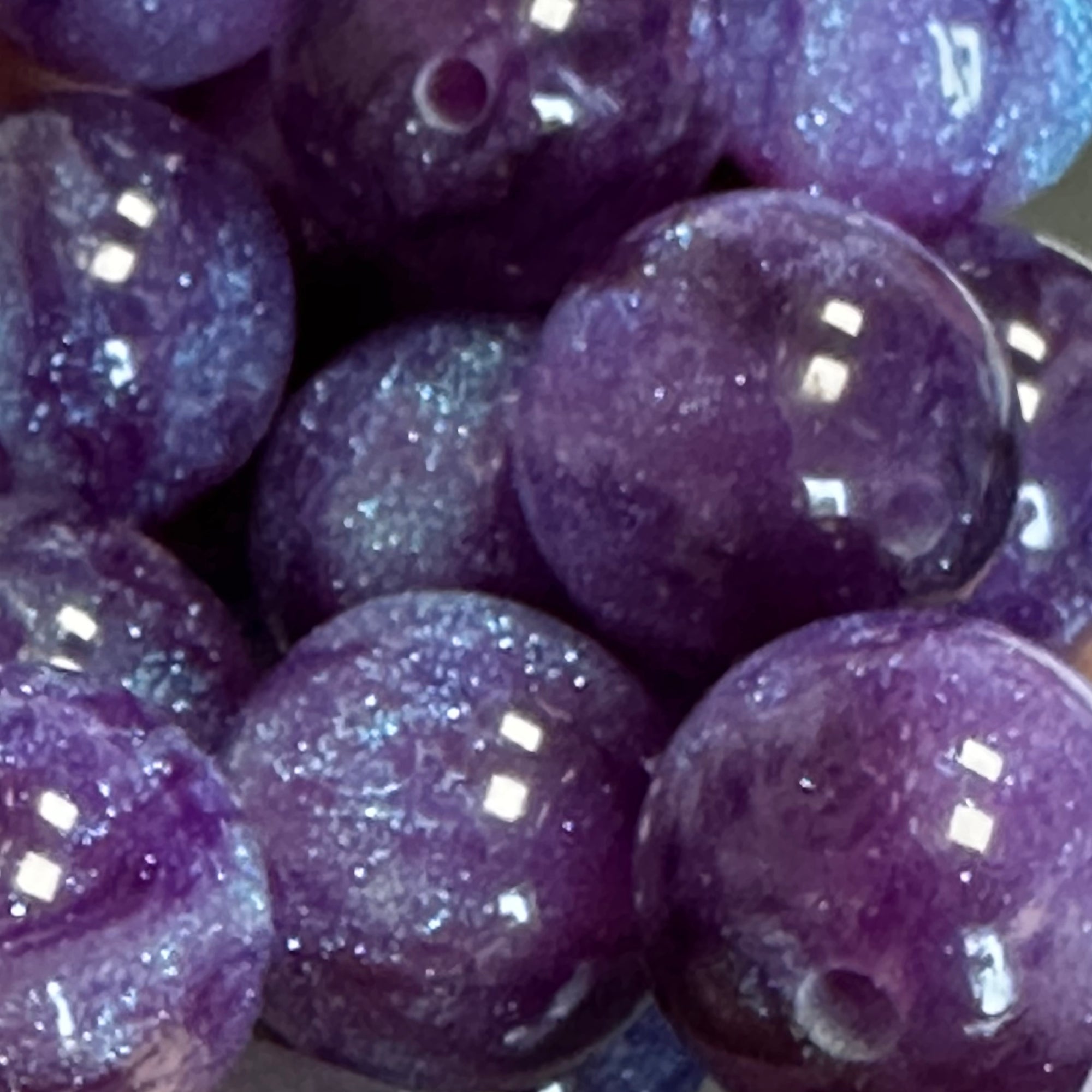 Acryl kraal Glitter Paars 16mm - per stuk-Kralen-Kraaltjes van Renate