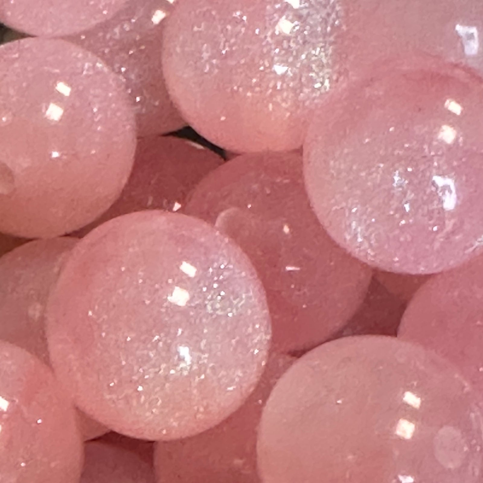 Acryl kraal Glitter Roze 16mm - per stuk-Kralen-Kraaltjes van Renate