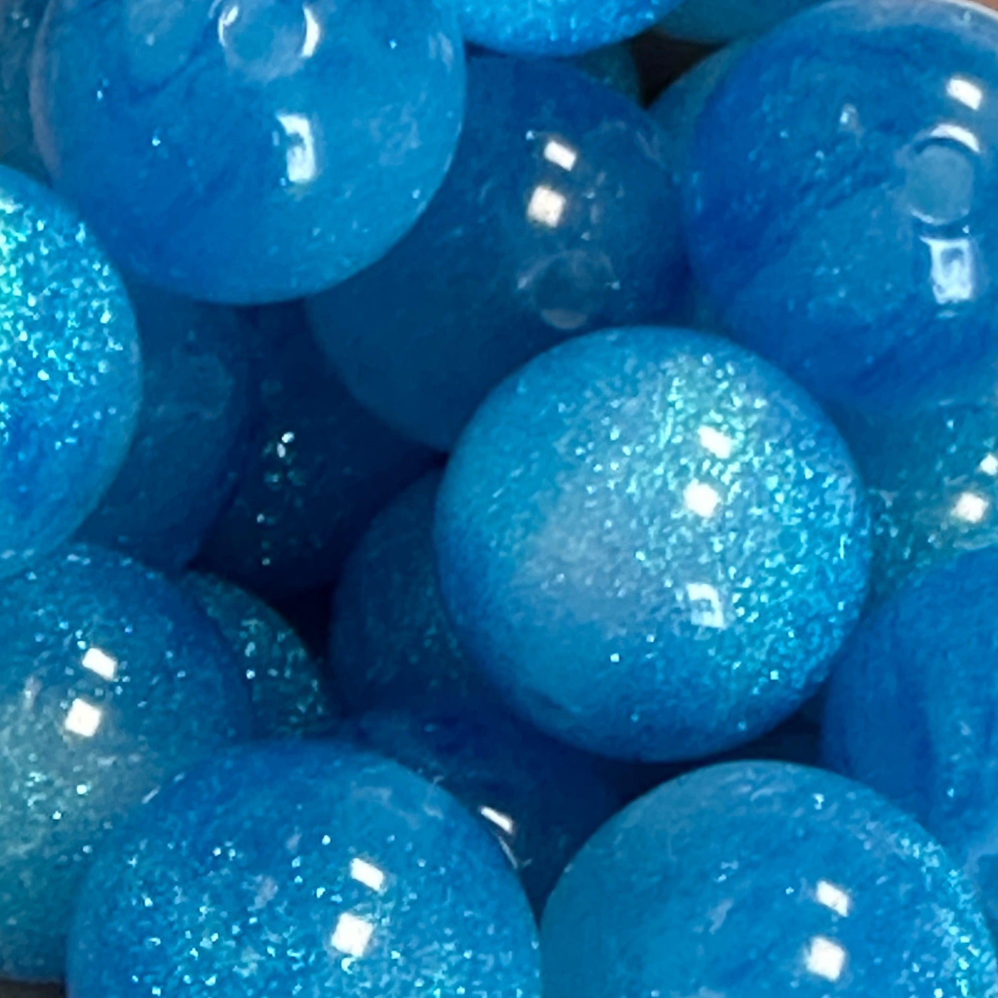 Acryl kraal Glitter Sky Blue 16mm - per stuk-Kralen-Kraaltjes van Renate