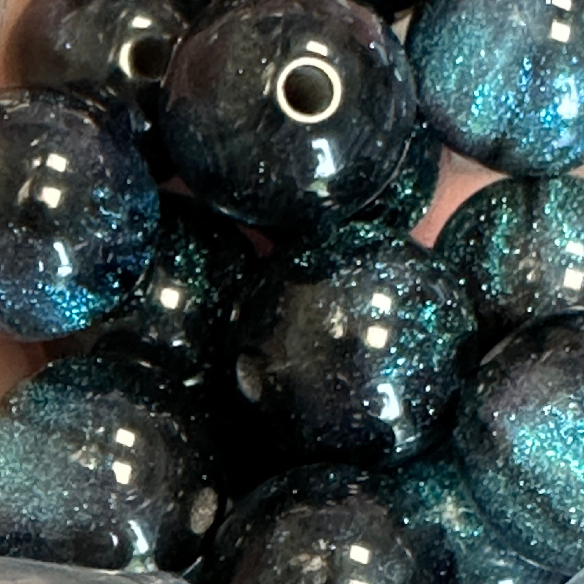 Acryl kraal Glitter Zwart 16mm - per stuk-Kralen-Kraaltjes van Renate