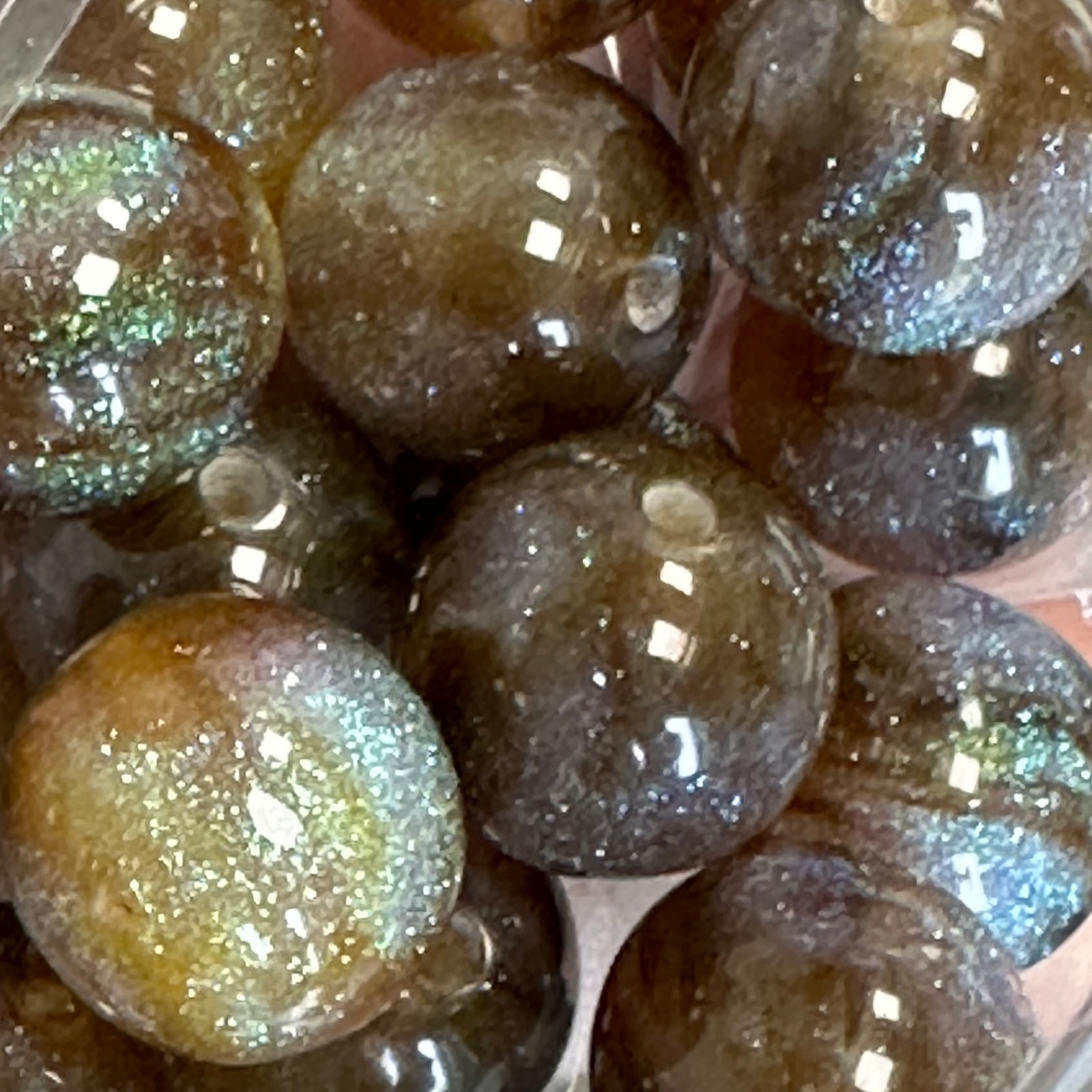 Acryl kraal Glitter bruin 16mm - per stuk-Kralen-Kraaltjes van Renate