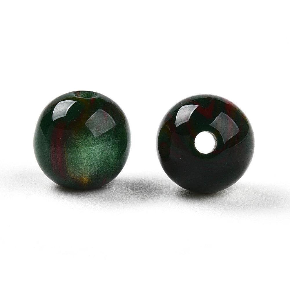 Acryl kraal Two `Tone Groen 8mm - per 14 stuks-Onderdelen-Kraaltjes van Renate