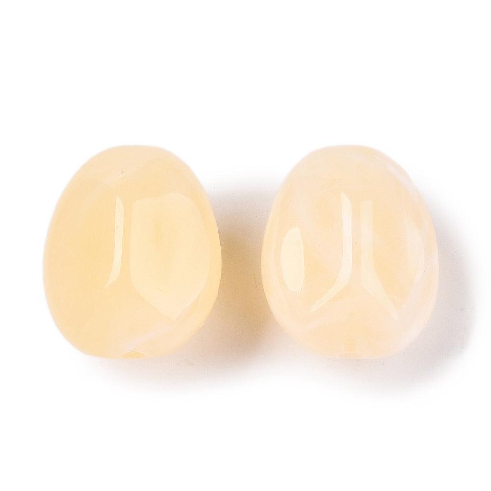 Acryl kraal Nugget Crème 23mm - per stuk-Kralen-Kraaltjes van Renate