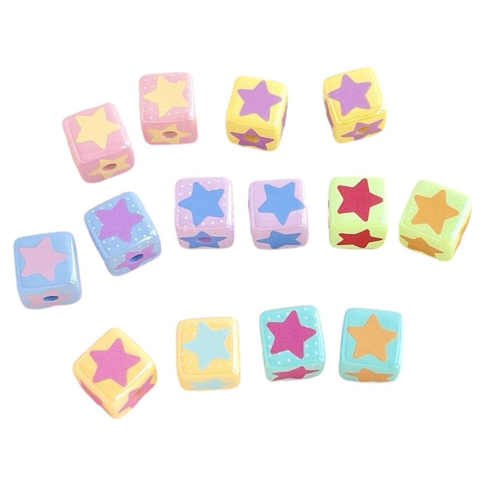 Acryl kraal vierkant ster 14mm- per stuk-Kralen-Kraaltjes van Renate