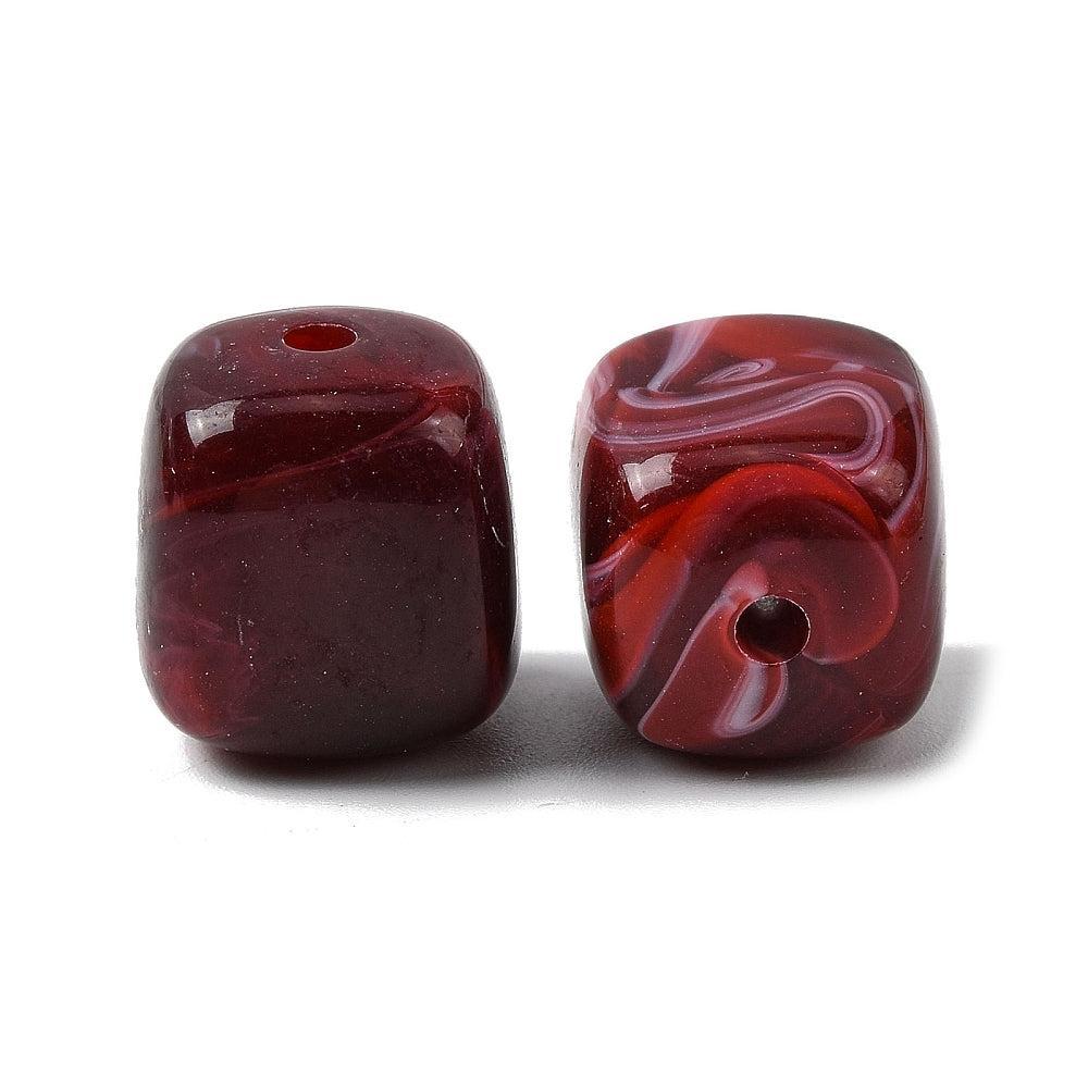 Acryl kraal Vierkant Rood Zwart 17mm - per stuk-Kralen-Kraaltjes van Renate