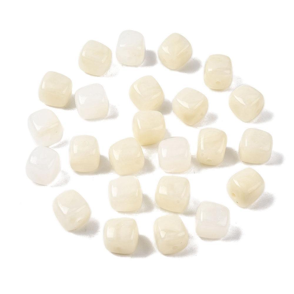 Acryl kraal Vierkant beige 17mm - per stuk-Kralen-Kraaltjes van Renate