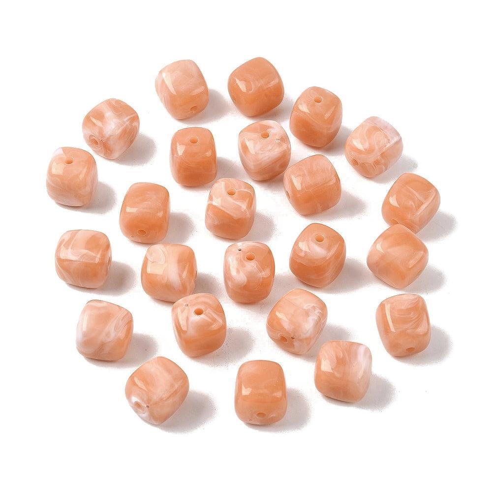 Acryl kraal Vierkant salmon 17mm - per stuk-Kralen-Kraaltjes van Renate