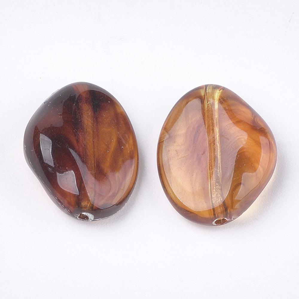 Acryl kraal bruin 17mm - per 10 stuks-Kralen-Kraaltjes van Renate