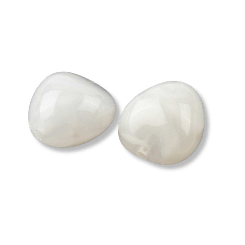 Acryl kraal driehoek marmer wit 24mm - per stuk-Kralen-Kraaltjes van Renate