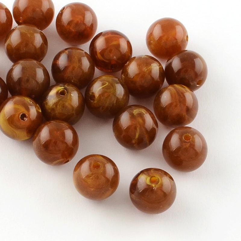 Acryl kraal gemstone Karamel Bruin 14mm - per stuk-Kralen-Kraaltjes van Renate