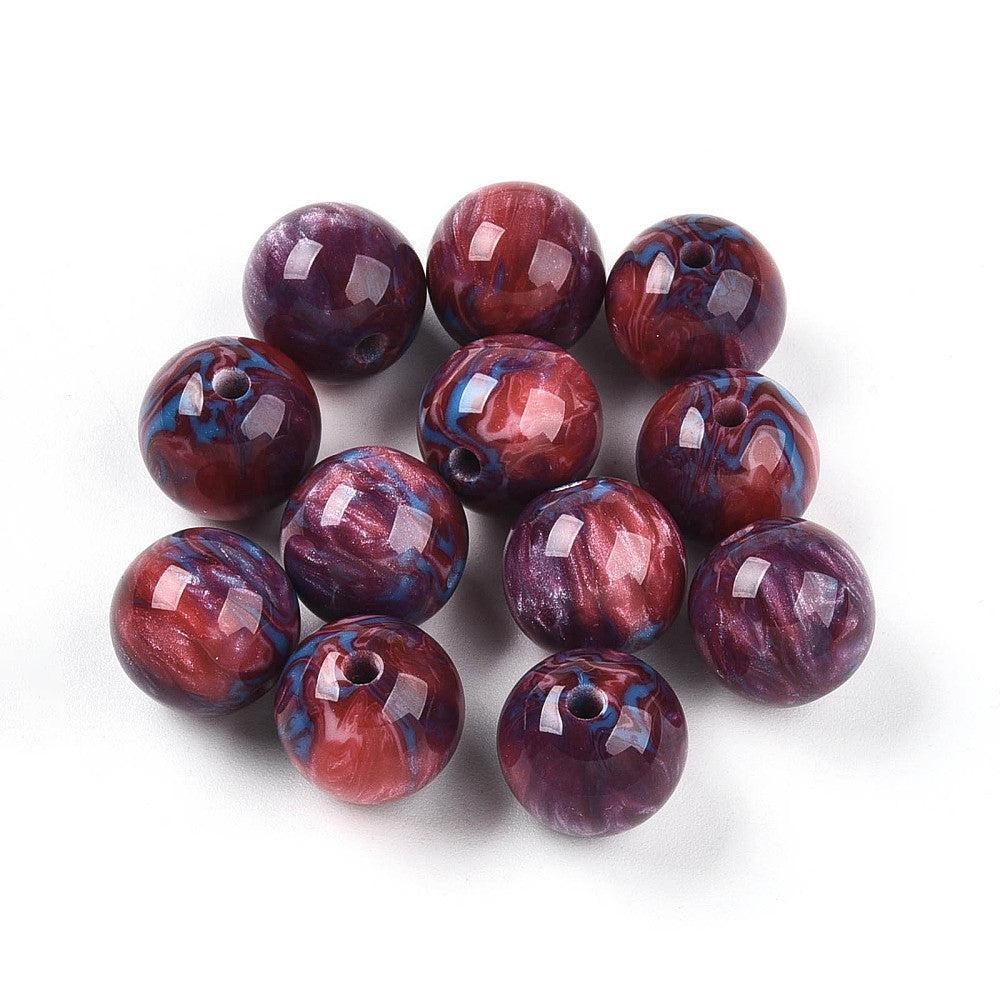 Acryl kraal gemstone Rood/Blauw 12mm - per stuk-Kralen-Kraaltjes van Renate