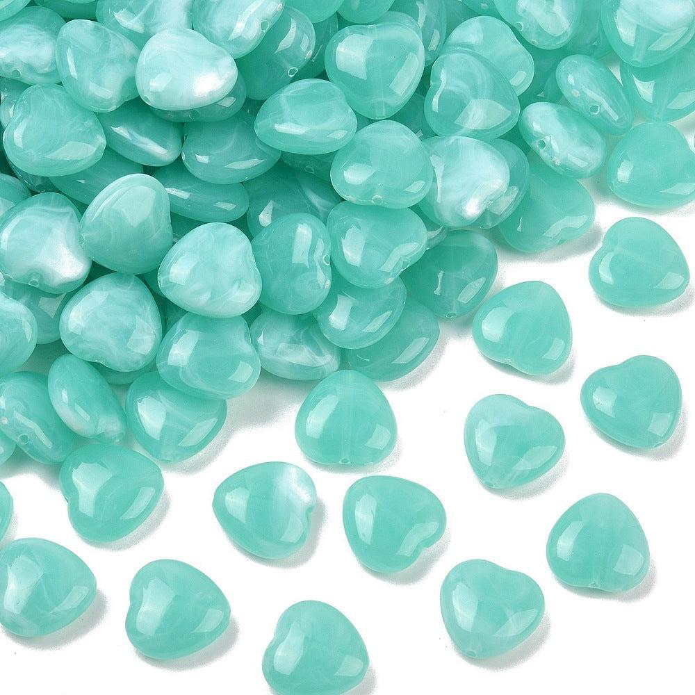 Acryl kraal hart Gemstone turquoise 15mm - per stuk-Kralen-Kraaltjes van Renate