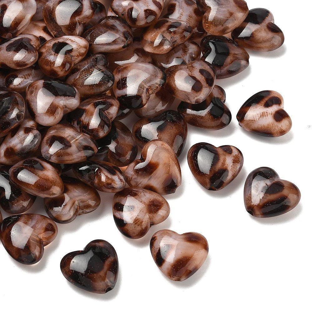 Acryl kraal hart Luipaard 18mm - per stuk-Kralen-Kraaltjes van Renate